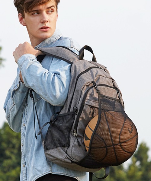 florist（フローリスト）の「【4タイプ展開】ボール収納付き！ユニセックス スマートリュック/バックパック/スポーツバッグ（バックパック/リュック・レディース・グレー系1/ブラック系4/ブラック系3/ブラック系2/グレー系4/グレー系3・FREE）」の7枚目の写真