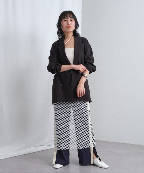 COLONY 2139（コロニートゥーワンスリーナイン）の「カットメッシュスカート（スカート・レディース・ホワイト/ブラック・FREE）」の5枚目の写真