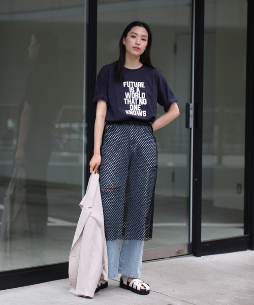 COLONY 2139（コロニートゥーワンスリーナイン）の「カットメッシュスカート（スカート・レディース・ホワイト/ブラック・FREE）」の13枚目の写真