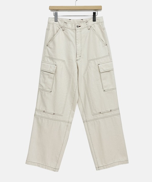 KIIT（キート）の「KIIT キート / DOUBLE KNEE CARGO PANTS ダブルニーカーゴパンツ / KIP-P94A-006（カーゴパンツ・メンズ・アイボリー・2/3/1）」の3枚目の写真
