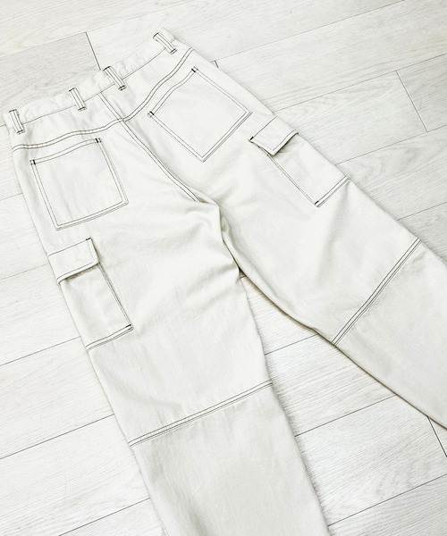 KIIT（キート）の「KIIT キート / DOUBLE KNEE CARGO PANTS ダブルニーカーゴパンツ / KIP-P94A-006（カーゴパンツ・メンズ・アイボリー・2/3/1）」の4枚目の写真