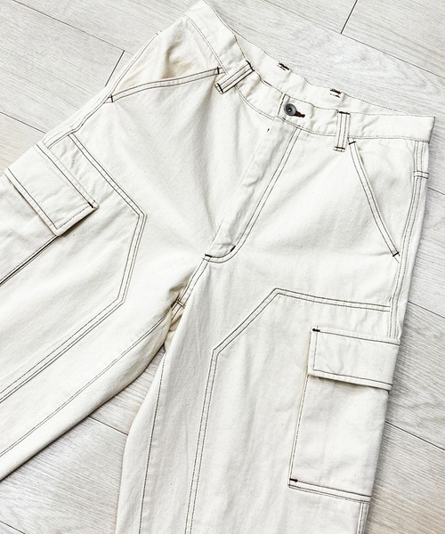 KIIT（キート）の「KIIT キート / DOUBLE KNEE CARGO PANTS ダブルニーカーゴパンツ / KIP-P94A-006（カーゴパンツ・メンズ・アイボリー・2/3/1）」の11枚目の写真