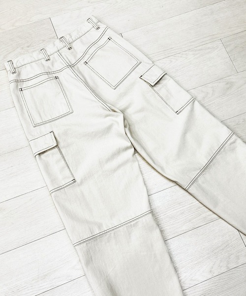 KIIT（キート）の「KIIT キート / DOUBLE KNEE CARGO PANTS ダブルニーカーゴパンツ / KIP-P94A-006（カーゴパンツ・メンズ・アイボリー・2/3/1）」の13枚目の写真