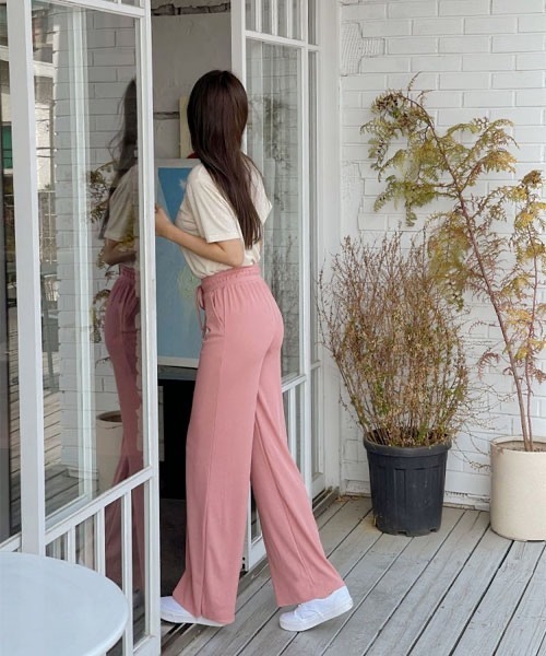 SONA（ソナ）の「SONA ［160cm/170cm 身長別で選べる！]モチモチワイドパンツ（その他パンツ・レディース・ブラック/ピンク/ブラウン系その他・160/170）」の8枚目の写真