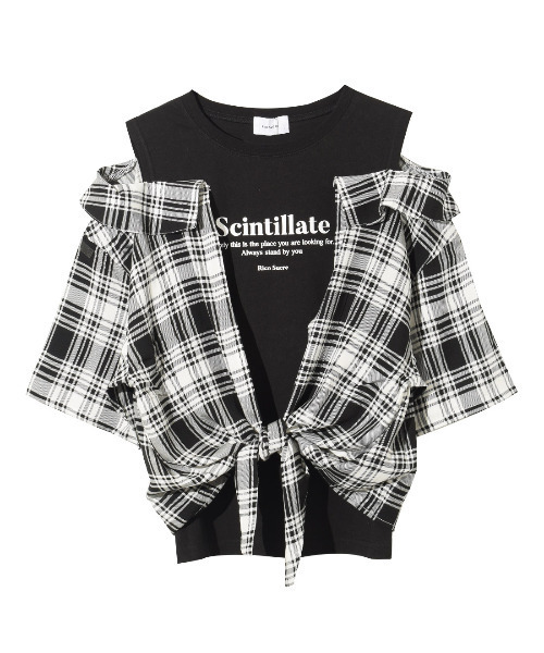 RiCO SUCRE(リコシュクレ)の「シャツフェイクレイヤード肩あきTシャツ(Tシャツ/カットソー・キッズ・レッド/イエロー/ブラック・130/140/150/165/160)」の10枚目の写真