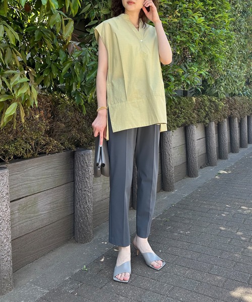 qualite(カリテ)の「タイプライターチュニックブラウス(シャツ/ブラウス・レディース・オフホワイト/イエロー系その他・フリー)」の14枚目の写真