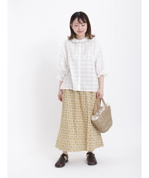 Samansa Mos2（サマンサ モスモス）の「レース襟ブラウス（シャツ/ブラウス・レディース・ブルー/オフホワイト/チャコール・ﾌﾘ-）」の22枚目の写真