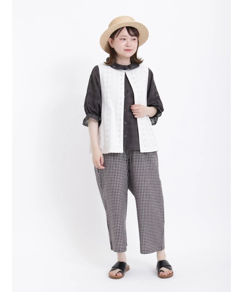 Samansa Mos2（サマンサ モスモス）の「レース襟ブラウス（シャツ/ブラウス・レディース・ブルー/オフホワイト/チャコール・ﾌﾘ-）」の11枚目の写真