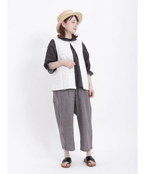 Samansa Mos2（サマンサ モスモス）の「レース襟ブラウス（シャツ/ブラウス・レディース・ブルー/オフホワイト/チャコール・ﾌﾘ-）」の17枚目の写真