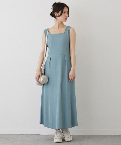 179/WG(イチナナキュウダブルジー)の「レースアップカットソーワンピース(ワンピース・レディース・オフホワイト/ブルー/ブラック・MEDIUM)」の3枚目の写真