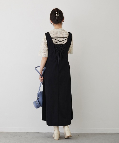 179/WG(イチナナキュウダブルジー)の「レースアップカットソーワンピース(ワンピース・レディース・オフホワイト/ブルー/ブラック・MEDIUM)」の9枚目の写真