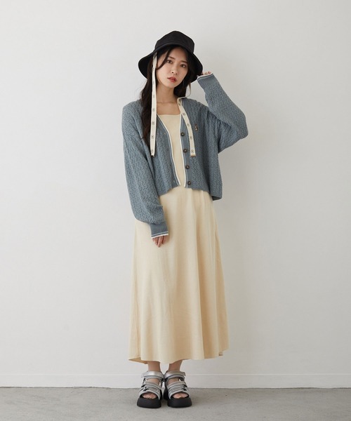 179/WG(イチナナキュウダブルジー)の「レースアップカットソーワンピース(ワンピース・レディース・オフホワイト/ブルー/ブラック・MEDIUM)」の5枚目の写真