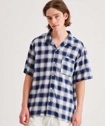 Yarn-Dyed Check Open Collar S/S Shirt