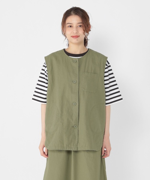 studio CLIP（スタディオクリップ）の「リネンコットンワークベスト