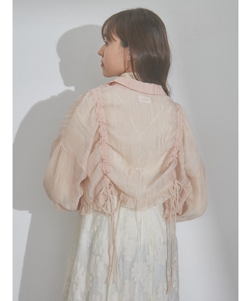 merry jenny（メリージェニー）の「シアードロストショートブラウス（シャツ/ブラウス・レディース・ピンク/クリーム/ブルー・FREE）」の11枚目の写真