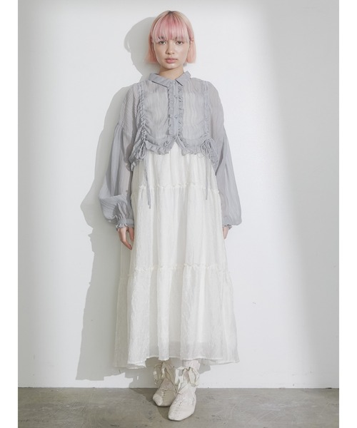 merry jenny（メリージェニー）の「シアードロストショートブラウス（シャツ/ブラウス・レディース・ピンク/クリーム/ブルー・FREE）」の12枚目の写真