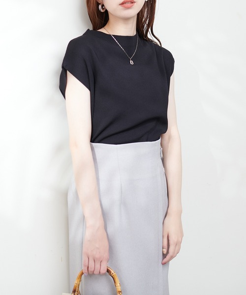 natural couture(ナチュラルクチュール)の「UV&接触冷感ゆるノースリニット(キャミソール・レディース・オフホワイト/ブラック/その他1/ブラウン/ピンク/グリーン・FREE)」の14枚目の写真