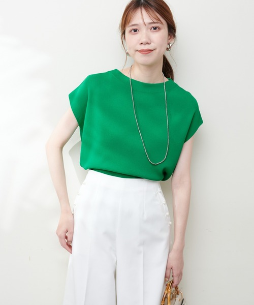 natural couture(ナチュラルクチュール)の「UV&接触冷感ゆるノースリニット(キャミソール・レディース・オフホワイト/ブラック/その他1/ブラウン/ピンク/グリーン・FREE)」の22枚目の写真
