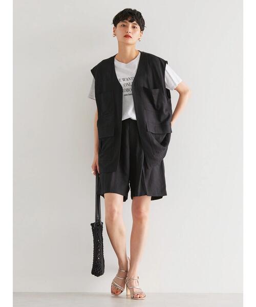 AMERICAN HOLIC（アメリカンホリック）の「リネンブレンドショートパンツ（その他パンツ・レディース・ブラック/レッド系その他5・M/L）」の12枚目の写真