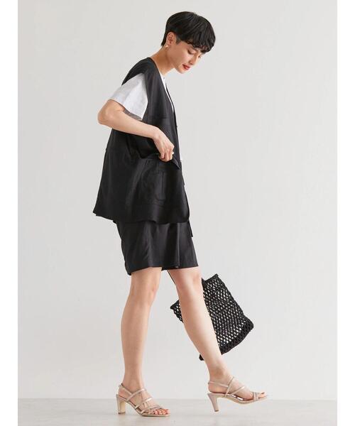 AMERICAN HOLIC（アメリカンホリック）の「リネンブレンドショートパンツ（その他パンツ・レディース・ブラック/レッド系その他5・M/L）」の5枚目の写真