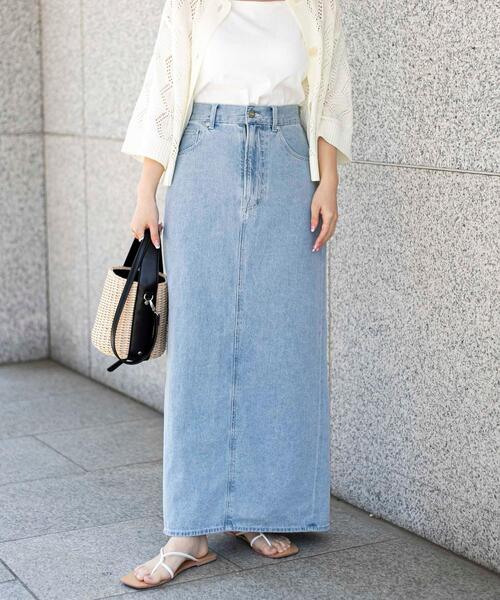 coen（コーエン）の「Iラインデニムスカート（デニムスカート・レディース・ライトブルー・L/M）」の10枚目の写真