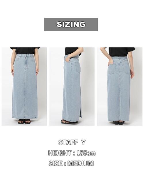 coen（コーエン）の「Iラインデニムスカート（デニムスカート・レディース・ライトブルー・L/M）」の8枚目の写真