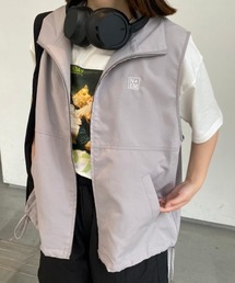 【低身長用サイズあり / 調節可能】刺繍入りサイドリボンスタンドネックベスト