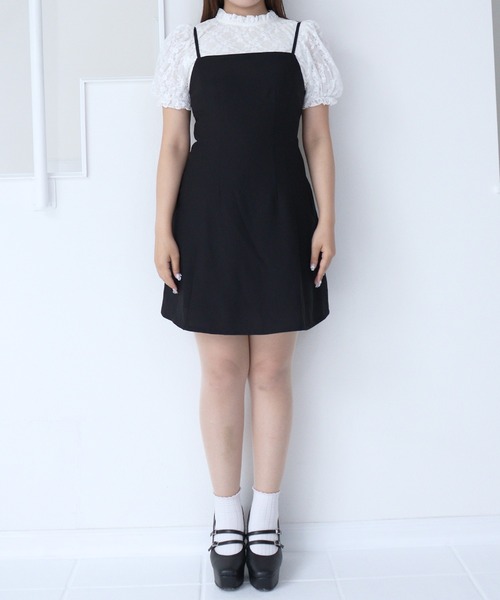 TITTY&CO.(ティティーアンドコー)の「【TITTY&CO.】台形ミニジャンパースカート(ジャンパースカート・レディース・アイボリー/ブラック・FREE)」の9枚目の写真