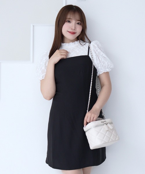 TITTY&CO.(ティティーアンドコー)の「【TITTY&CO.】台形ミニジャンパースカート(ジャンパースカート・レディース・アイボリー/ブラック・FREE)」の8枚目の写真