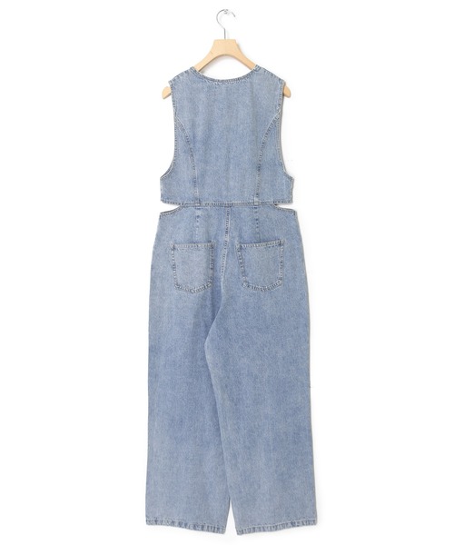 w closet（ダブルクローゼット）の「インディゴデニムオールインワン（つなぎ/オールインワン・レディース・サックスブルー・FREE）」の12枚目の写真