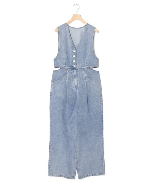w closet（ダブルクローゼット）の「インディゴデニムオールインワン（つなぎ/オールインワン・レディース・サックスブルー・FREE）」の14枚目の写真