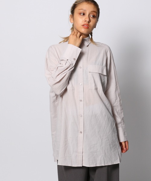 FOREVER 21（フォーエバー トゥエンティーワン）の「【全人類シャツ】ダブルポケットカラーコットンシャツ（シャツ/ブラウス・レディース・ボルドー/グリーン/ブラック/カーキ/シルバー・SMALL/MEDIUM）」の5枚目の写真