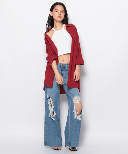 FOREVER 21（フォーエバー トゥエンティーワン）の「【全人類シャツ】ダブルポケットカラーコットンシャツ（シャツ/ブラウス・レディース・ボルドー/グリーン/ブラック/カーキ/シルバー・SMALL/MEDIUM）」の12枚目の写真