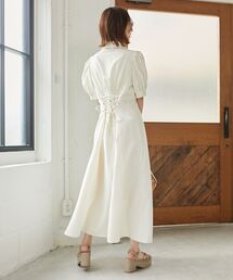 MAJESTIC LEGON | バックレースアップシャツワンピース(シャツワンピース)