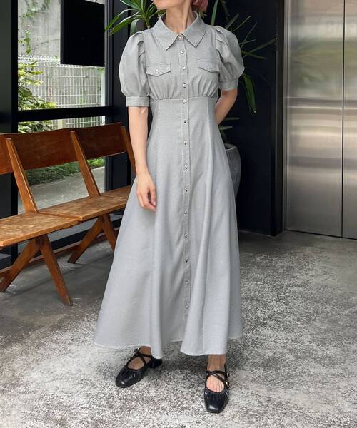 MAJESTIC LEGON（マジェスティックレゴン）の「【WEB限定XSサイズあり】バックレースアップシャツワンピース（シャツワンピース・レディース・アイボリー/ブラック系その他/ベージュ系その他2/ベージュ/ブラック/ブラック系その他2/ブルー系その他4・SMALL/MEDIUM/X-SMALL）」の20枚目の写真