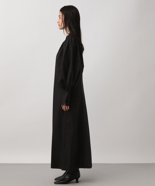 A part by（アパートバイ）の「スタンドパフスリーブワンピース（ワンピース・レディース・パープル/ブラック/ライトベージュ・FREE/SMALL）」の12枚目の写真