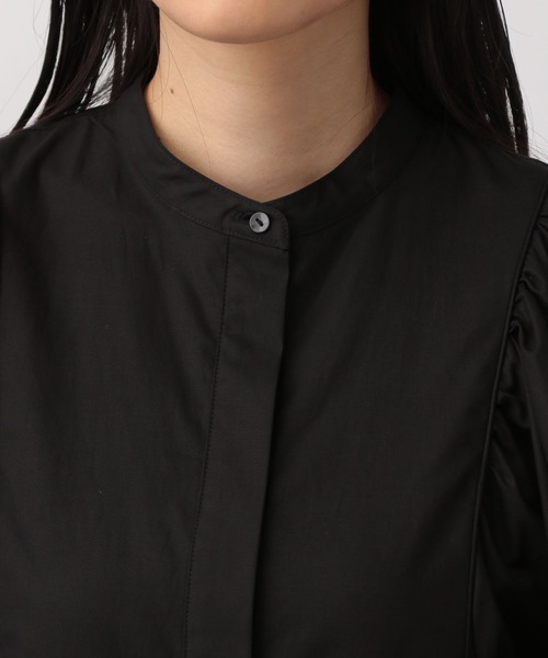 A part by（アパートバイ）の「スタンドパフスリーブワンピース（ワンピース・レディース・パープル/ブラック/ライトベージュ・FREE/SMALL）」の6枚目の写真