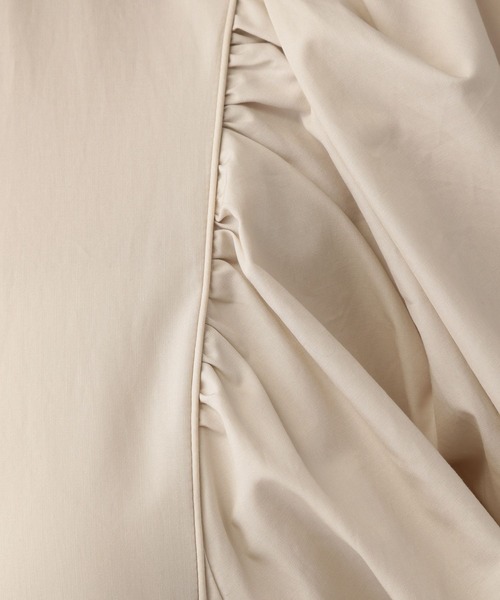 A part by（アパートバイ）の「スタンドパフスリーブワンピース（ワンピース・レディース・パープル/ブラック/ライトベージュ・FREE/SMALL）」の7枚目の写真