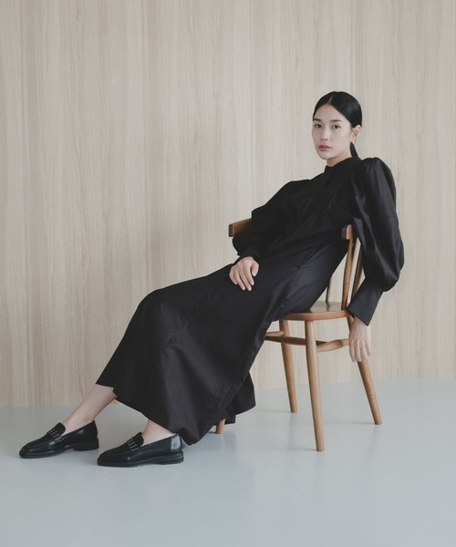 A part by（アパートバイ）の「スタンドパフスリーブワンピース（ワンピース・レディース・パープル/ブラック/ライトベージュ・FREE/SMALL）」の21枚目の写真