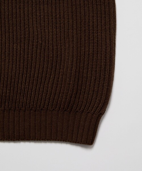 FREAK'S STORE（フリークスストア）の「限定展開 ビッグシルエット 畦編み ハーフジップ ニットベスト/プルオーバー/レイヤード（ベスト・メンズ・ブラウン/ネイビー/ブラック/オリーブ・SMALL/MEDIUM/LARGE）」の9枚目の写真