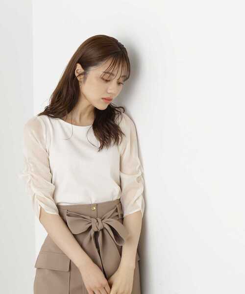 PROPORTION BODY DRESSING(プロポーションボディドレッシング)の「シアースリーブテレコ / 1213260802(Tシャツ/カットソー・レディース・ブラック/オフホワイト/グレー・SMALL/MEDIUM)」の2枚目の写真
