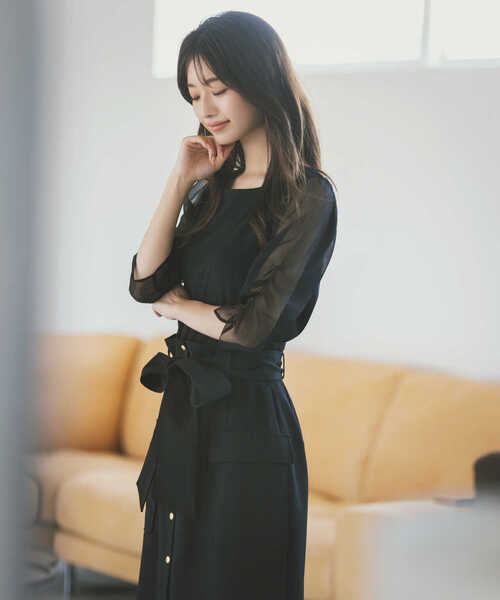PROPORTION BODY DRESSING(プロポーションボディドレッシング)の「シアースリーブテレコ / 1213260802(Tシャツ/カットソー・レディース・ブラック/オフホワイト/グレー・SMALL/MEDIUM)」の3枚目の写真