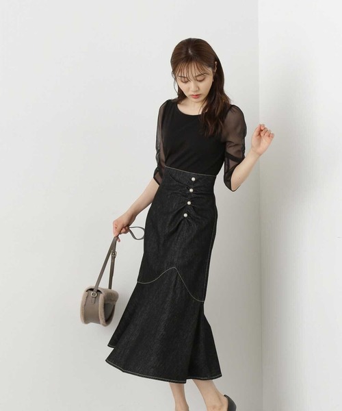 PROPORTION BODY DRESSING(プロポーションボディドレッシング)の「シアースリーブテレコ / 1213260802(Tシャツ/カットソー・レディース・ブラック/オフホワイト/グレー・SMALL/MEDIUM)」の7枚目の写真