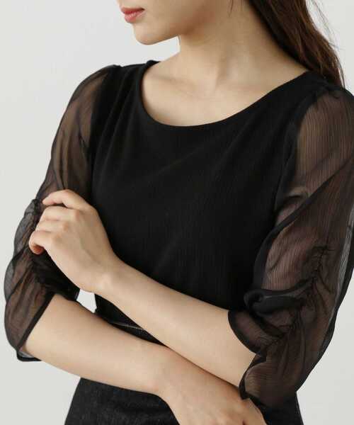 PROPORTION BODY DRESSING(プロポーションボディドレッシング)の「シアースリーブテレコ / 1213260802(Tシャツ/カットソー・レディース・ブラック/オフホワイト/グレー・SMALL/MEDIUM)」の10枚目の写真