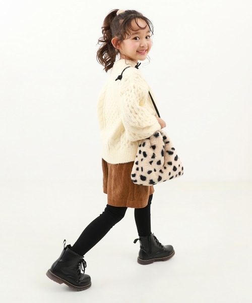 devirock（デビロック）の「洗える ビッグシルエット　ケーブル編み やわらかニットプルオーバー（ニット/セーター・キッズ・オレンジ系2/オフホワイト/バイオレット/グリーン系6/ピンク・M/XS/S/L）」の8枚目の写真