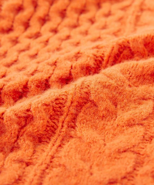 devirock（デビロック）の「洗える ビッグシルエット　ケーブル編み やわらかニットプルオーバー（ニット/セーター・キッズ・オレンジ系2/オフホワイト/バイオレット/グリーン系6/ピンク・M/XS/S/L）」の15枚目の写真