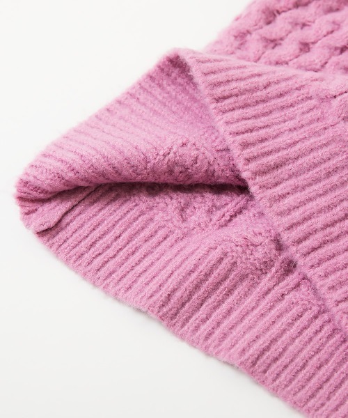 devirock（デビロック）の「洗える ビッグシルエット　ケーブル編み やわらかニットプルオーバー（ニット/セーター・キッズ・オレンジ系2/オフホワイト/バイオレット/グリーン系6/ピンク・M/XS/S/L）」の19枚目の写真