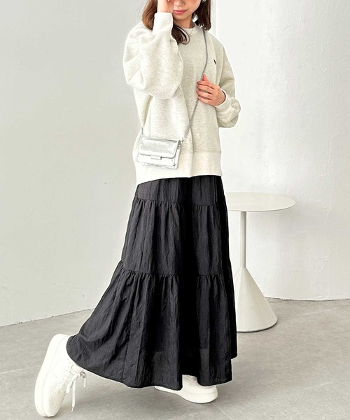 GeeRA(ジーラ)の「ワッシャーボリュームティアードスカート(スカート・レディース・ブラック/アイボリー・LARGE/MEDIUM)」の16枚目の写真