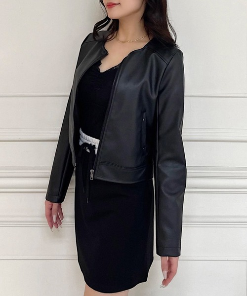 ROYAL PARTY(ロイヤルパーティー)の「ノーカラージャケット(ノーカラージャケット・レディース・ライトグレー/ブラック/ベージュ・FREE)」の20枚目の写真