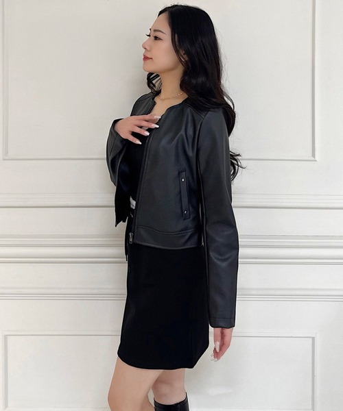 ROYAL PARTY(ロイヤルパーティー)の「ノーカラージャケット(ノーカラージャケット・レディース・ライトグレー/ブラック/ベージュ・FREE)」の21枚目の写真